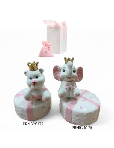 Bomboniere Harmony per Battesimo carillon animaletti in porcellana