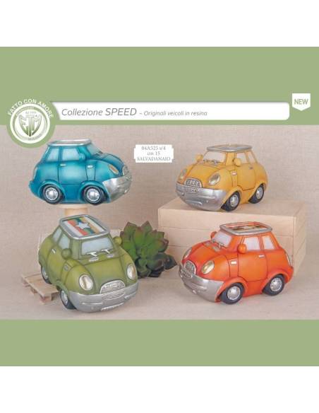 Bomboniere in resina salvadanaio macchinine colorate Collezione Speed