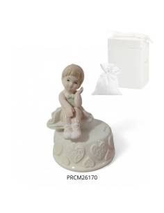 Bomboniere Comunione carillon bimba ballerina in porcellana lucida