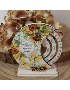 Bomboniere personalizzate calendario perpetuo fantasia girasoli e farfalle