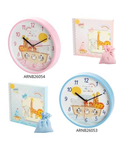 Harmony bomboniere Nascita Battesimo orologio tema savana con frase