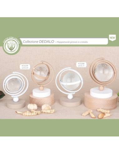 Bomboniere mappamondo girevole in cristallo Collezione Dedalo