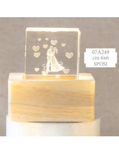 Bomboniere Matrimonio originali lampade led cubi sposi innamorati Collezione Lampo