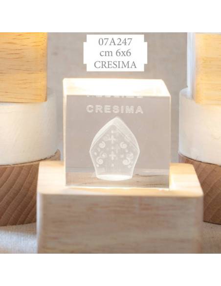 Bomboniere Cresima cubi in cristallo lampada led Collezione Lampo