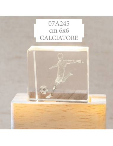 Bomboniere tema calcio cubi lampade led in cristallo Collezione Lampo