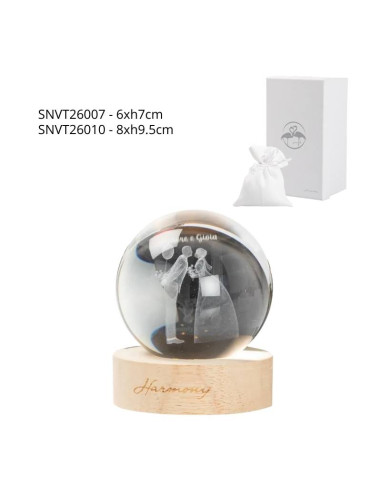 Bomboniere Harmony per Matrimonio sfera lampada led sposi