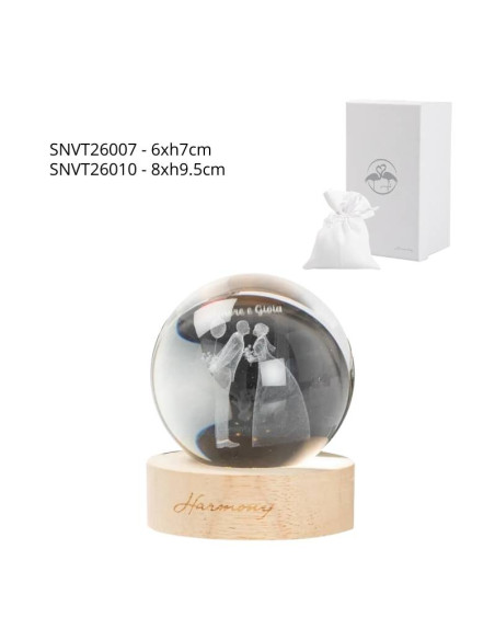 Bomboniere Harmony per Matrimonio sfera lampada led sposi