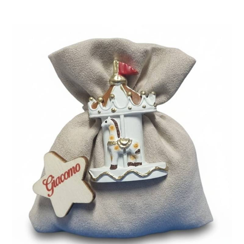 Sacchetti portaconfetti calamite magnetiche giostra stella personalizzata