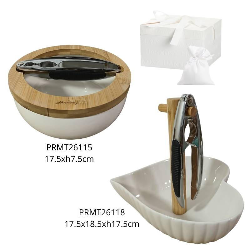 Bomboniere Harmony per Matrimonio ciotole in porcellana con schiaccianoci