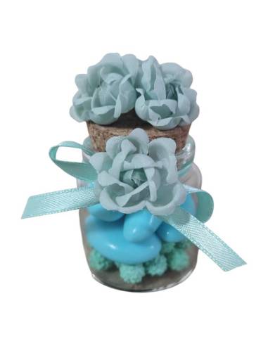 Barattolo x confetti Comunione con rose tiffany