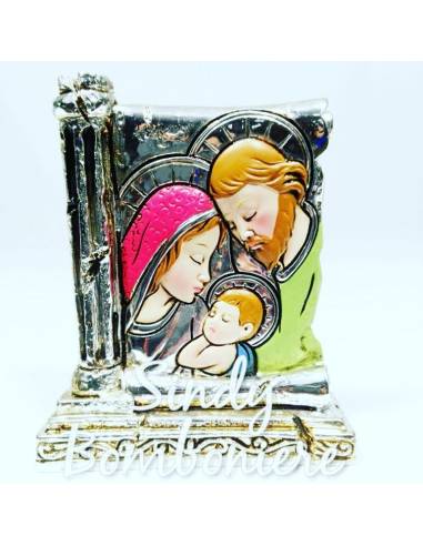 BOMBONIERA BIMBO BIMBA PORTAFOTO ritratto sacra famiglia sacramento BATTESIMO fai da te no confetti