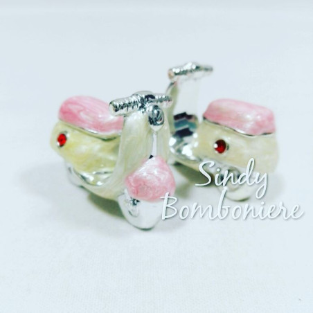 FAI DA TE bomboniere online VESPETTA rosa con piccolo strass da APPOGGIO  per nascita compleanno VESPA