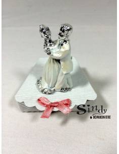 TORTA BOMBONIERE Sposi ARGENTO PROMESSA CONFETTI E BIGLIETTINO 2