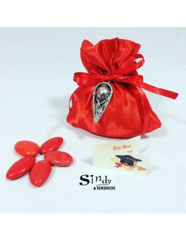 BOMBONIERE per LAUREA FELUCA CAPPELLO ARCHITETTURA confetti rossi offerta