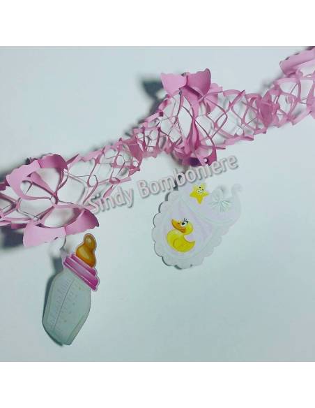 FESTONE STRISCIONE NASCITA BEBE' BAMBINO BAMBINA ROSA AZZURRO