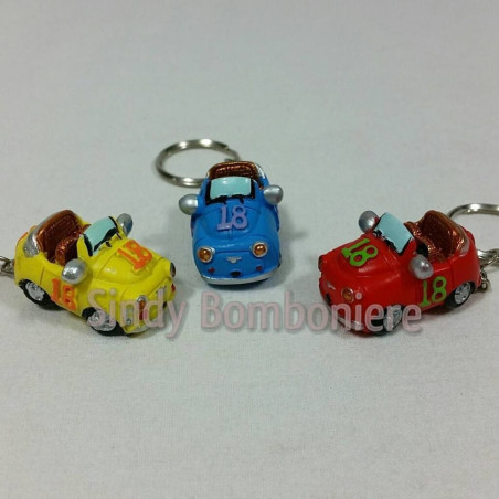 Bomboniera PORTACHIAVI 500 cabrio in 3 varianti per nascite e comleanni 016026